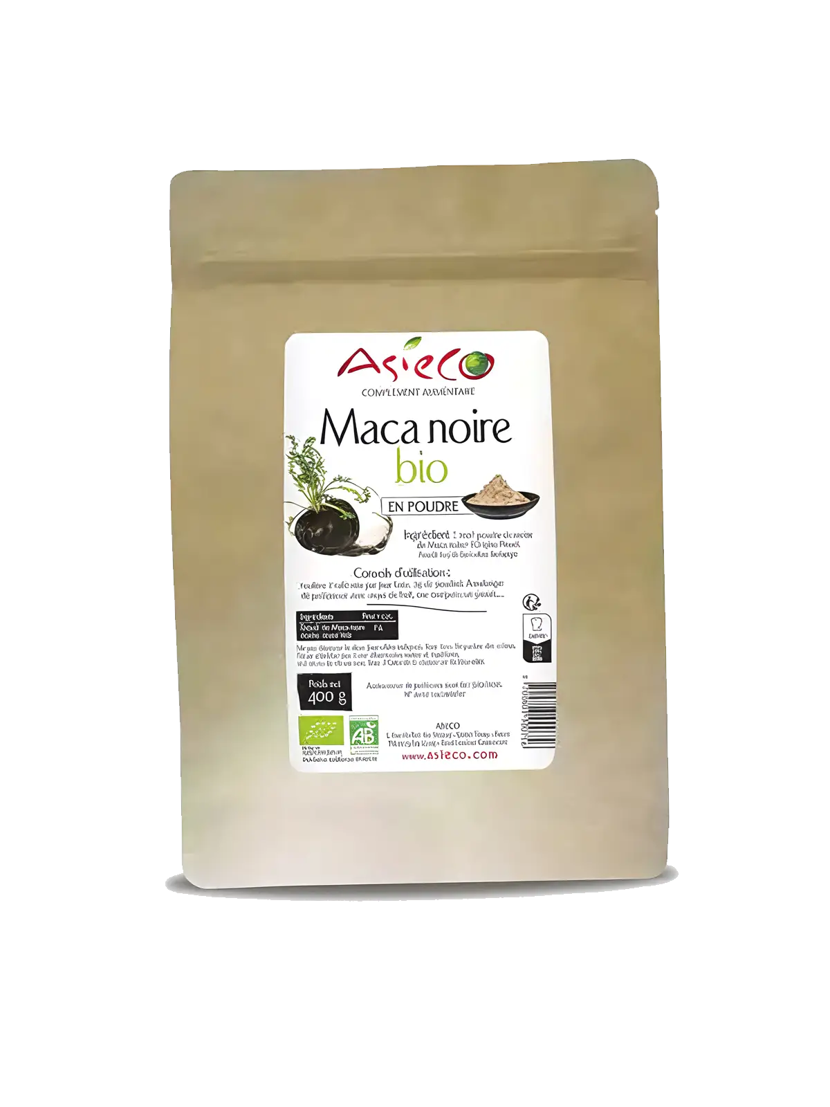 Maca Noire BIO 400 g – Écotype Sélectionné Junin | Asieco
