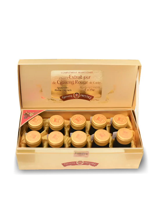 Extrait de Ginseng Rouge de Corée - Coffret de 10 flacons de 40g Prestige