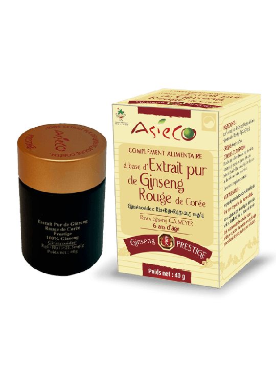 Extracto de ginseng rojo de Corea, 6 frascos de 40 g, hiperconcentrado – Mínimo 21,5 mg/g de ginsenósidos Rg1 y Rb1