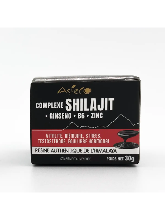 Complexe Shilajit + Ginseng + Vitamine B6 + Zinc – Résine-30G
