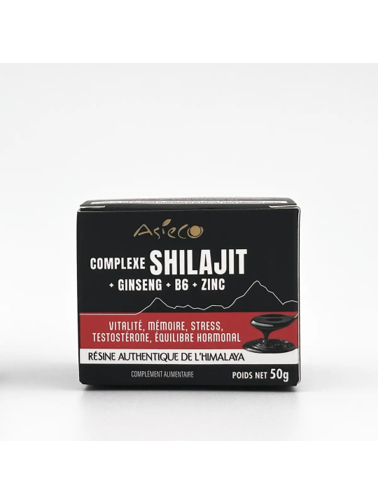 Complexe Shilajit + Ginseng + Vitamine B6 + Zinc – Résine-50G