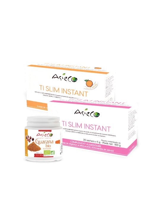 Pack minceur - 2 Ti Slim Instant au choix + 1 Guarana Bio en poudre 100g